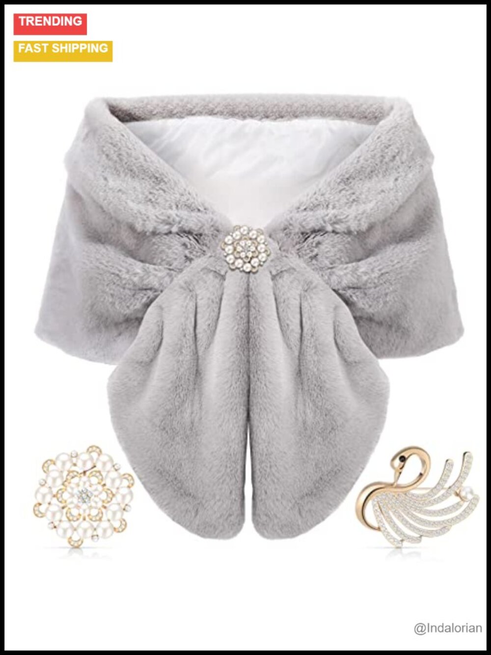 Faux Fur Shawl Wrap Women Bridal Wedding Shrug Scarf